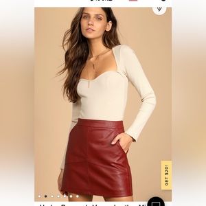 Harley Burgundy Faux Leather mini skirt